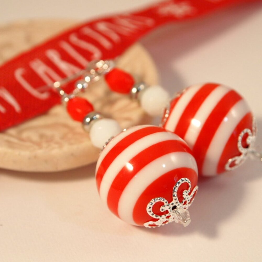Chunky Christmas Earrings Dangle Pierced or Clip-on Earrings Christmas Jewelry